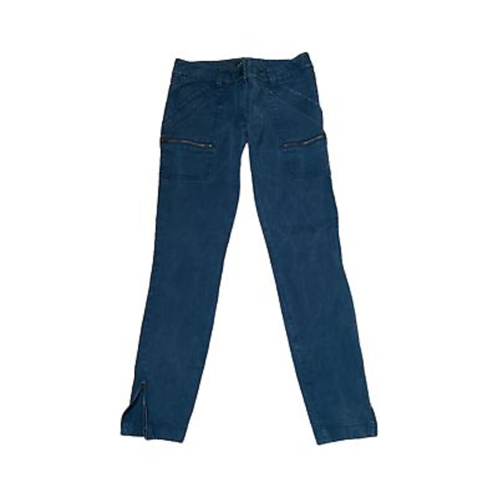 Ann Taylor Loft Ankle Jeans Size 4 Turquoise Stretch Zip Denim Womens 30X28